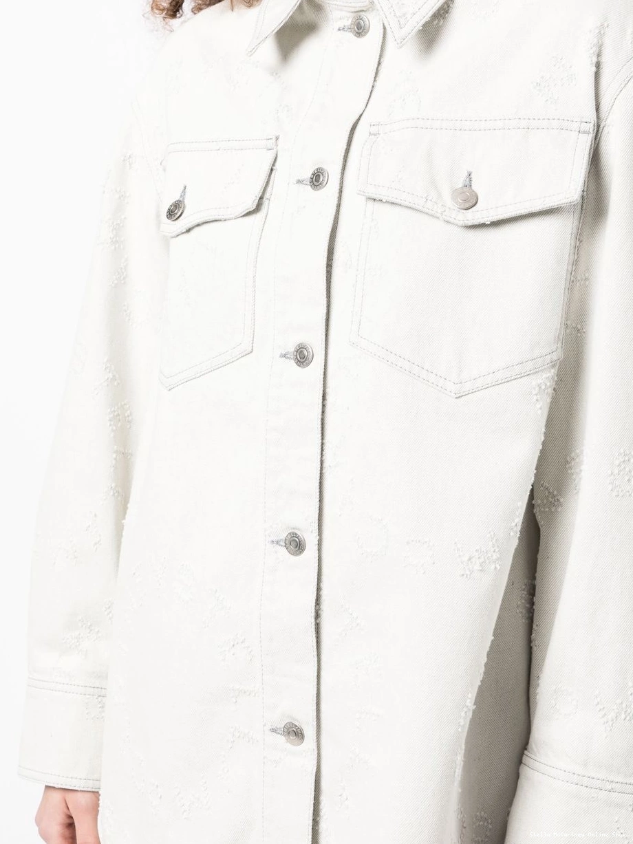 Cheap Stella Women McCartney embroidered-detail denim shirt 0825